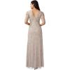 Adrianna Papell Womens Beaded Surplice Gown(Marble)