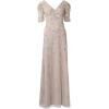Adrianna Papell Womens Beaded Surplice Gown(Marble)