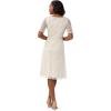 Adrianna Papell Women’s Beaded Tea Length Dress(Ivory/Pearl)