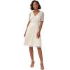 Adrianna Papell Women’s Beaded Tea Length Dress(Ivory/Pearl)
