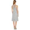Adrianna Papell Women’s Beaded Tea Length Dress(Silver Mist)