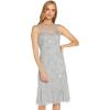 Adrianna Papell Women’s Beaded Tea Length Dress(Silver Mist)