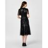 Adrianna Papell Women’s Beaded Tuxedo Midi Dress(Black)