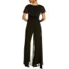 Adrianna Papell Womens Chiffon and Jersey Jumpsuit(Black)