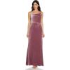 Adrianna Papell Womens Cowl Neck Velvet Gown(Antique Rose)