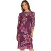 Adrianna Papell Womens Embroidered Lace Midi Dress(Burgundy Multi)