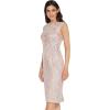 Adrianna Papell Womens Embroidered Lace Midi Dress(Dusty Rose)