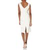 Adrianna Papell Womens Embroidered Lace Midi Dress(Ivory)