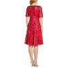 Adrianna Papell Womens Embroidered Lace Midi Dress(Warm Cherry)
