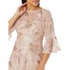 Adrianna Papell Womens Embroidered Sequin Cocktail(Joyful Blush)