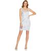 Adrianna Papell Womens Floral Embroidery Sheath(Clearwater/Ivory)