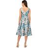 Adrianna Papell Women’s Floral Jacquard Midi Dress(Blue Multi)
