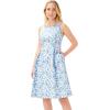 Adrianna Papell Women’s Floral Jacquard Midi Dress(Blue/Ivory Multi)
