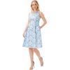 Adrianna Papell Women’s Floral Jacquard Midi Dress(Blue/Ivory Multi)