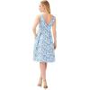 Adrianna Papell Women’s Floral Jacquard Midi Dress(Blue/Ivory Multi)