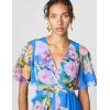 Adrianna Papell Womens Floral Printed Chiffon Gown(Ocean Dream)