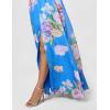 Adrianna Papell Womens Floral Printed Chiffon Gown(Ocean Dream)