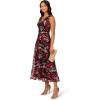 Adrianna Papell Womens Floral Sequin Ankle Dress(Black Multi)