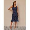 Adrianna Papell Womens Floral Sequin Embroidery Dress(Light Navy)