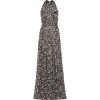 Adrianna Papell Women’s Foiled Printed Chiffon Gown(Black Multi)