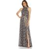 Adrianna Papell Women’s Foiled Printed Chiffon Gown(Black Multi)