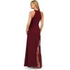 Adrianna Papell Women’s Knit Crepe Halter Gown(Blackened Red)