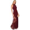Adrianna Papell Women’s Knit Crepe Halter Gown(Blackened Red)