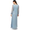 Adrianna Papell Womens Metallic Crinkle Gown(Belize Blue)
