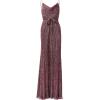 Adrianna Papell Womens Metallic Crinkle Gown(Burgundy)