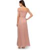 Adrianna Papell Womens Metallic Crinkle Gown(Petal/Gold)