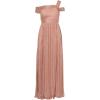 Adrianna Papell Womens Metallic Crinkle Gown(Petal/Gold)