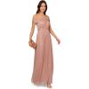 Adrianna Papell Womens Metallic Crinkle Gown(Petal/Gold)