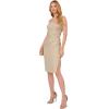 Adrianna Papell Women’s Metallic Knit Midi Dress(Champagne)