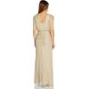 Adrianna Papell Women’s Metallic Mesh Gown(Champagne)