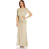 Adrianna Papell Women’s Metallic Mesh Gown(Champagne)
