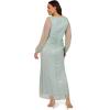 Adrianna Papell Women’s Metallic Mesh Gown(Mint Smoke)