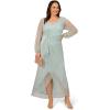 Adrianna Papell Women’s Metallic Mesh Gown(Mint Smoke)