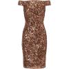 Adrianna Papell Women’s Off Shoulder Sequin Dress(Copper)