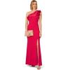 Adrianna Papell Women’s One Shoulder Mermaid Gown(Pink Cherry)