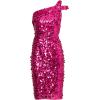 Adrianna Papell Women’s One Shoulder Sequin Dress, Hot Orchid