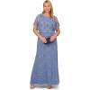 Adrianna Papell Women’s Plus Size Beaded Blouson Gown, French Blue