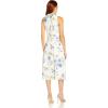 Adrianna Papell Women’s Printed Jacquard Shirt Dress(Ivory/Blue)