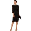 Adrianna Papell Womens Roll Neck Sheath Dress(Black)