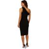 Adrianna Papell Womens Ruffled Neckline Pintuck Dress(Black)