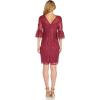 Adrianna Papell Women’s Sequin Embroidery Sheath Dress(Red)
