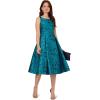 Adrianna Papell Womens Tea Length Dress(Blue Multi)