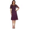 Adrianna Papell womens Beaded Midi Dress(Cassis)