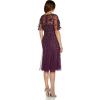 Adrianna Papell womens Beaded Midi Dress(Cassis)