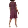 Adrianna Papell womens Beaded Midi Dress(Cassis)