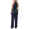 Adrianna Papell womens Metallic Crinkle Jumpsuit(Navy Night)